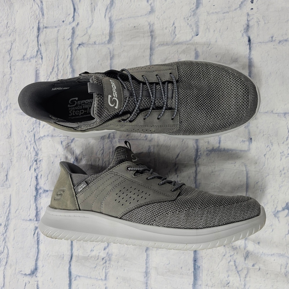 S Sport Skechers Murphy Hands Free Step-ins Mens 13 Grey Walking Sneaker Memory